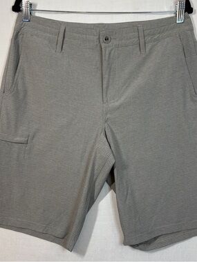 O'Neill Men's Crossover Light Gray Striped Stretch Flat Front Shorts